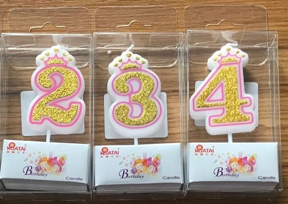 Gold Painting Crown 7.5cm*4.5cm*1.4cm Number Birthday Candles