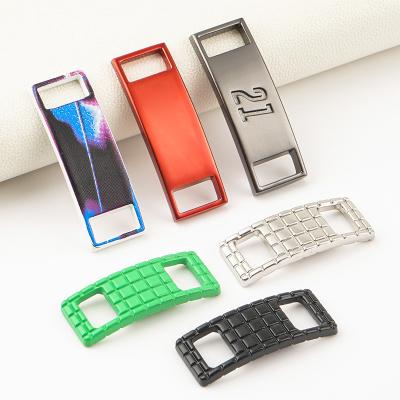Washable Custom Engraved Lock Shoelace Tag with Customized Logo Metal Shoe Lace Charms