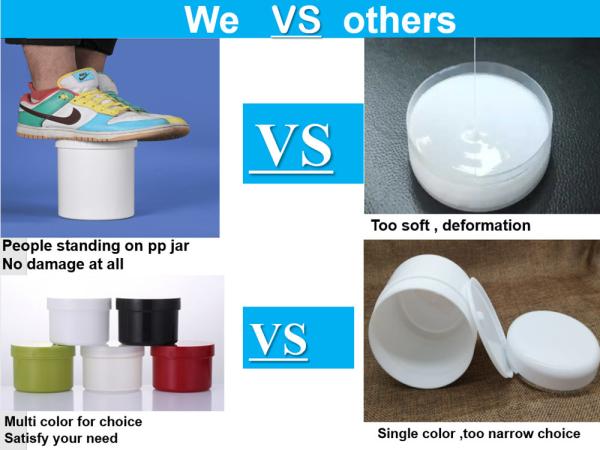 Cosmetic Container 150g 250g 500g White black PP Plastic Eye Face Body Cream Jar with Screw Cap makeup sub package jar