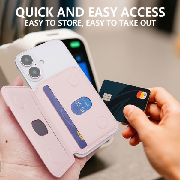 Custom Size PU Leather Magnetic Card Holder Wallet With Phone Bracket Stand