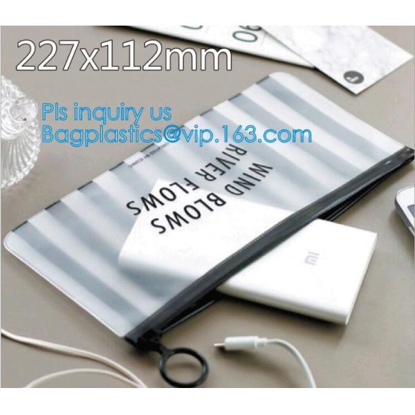 PVC transprent slider bag for packing underwear, Frosted Zip lockkk bag EVA PVC hanger bag for clothes, EVA frost drawstrin