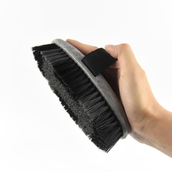 Plastic 6.75'' horse body brush with easy-grip strap horse grooming brush