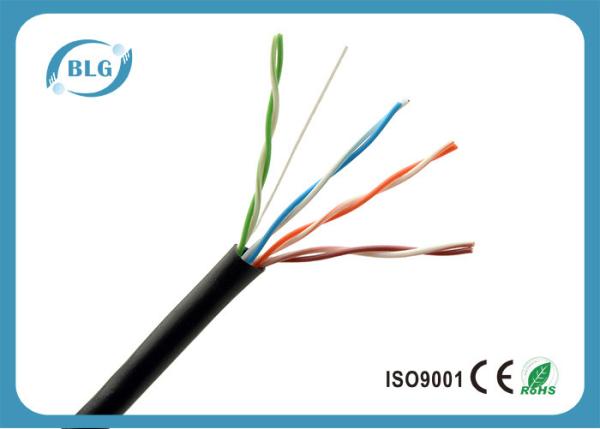 CCA Cat5e Outdoor Waterproof Ethernet Cable HDPE Insulation 305m Per Roll
