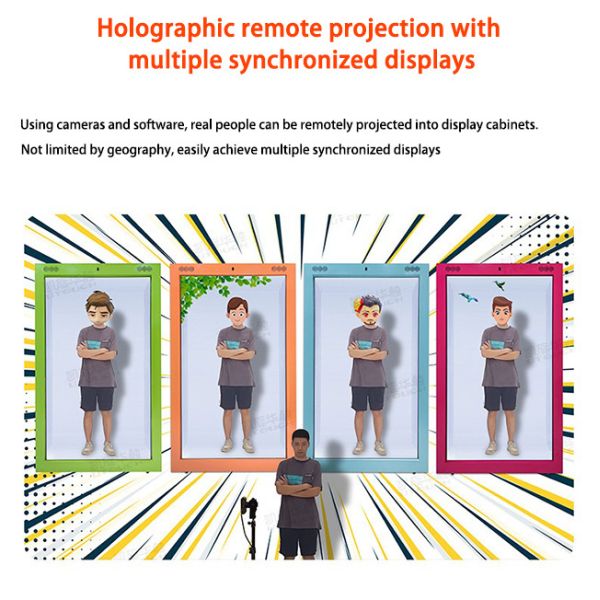 86 inch AI Virtual Digital Human 3D Interactive Hologram transparent screen display 3D Indoor Holographic Box with Holographic Fans