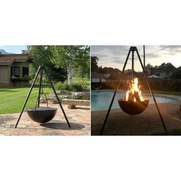 Подгонянный шар огня на открытом воздухе треноги подогревателей вися стальной с грилем БАРБЕКЮ