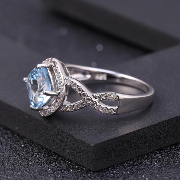 Laboratório Diamond Jewelry Lab Created Blue Diamond Engagement Rings do coxim