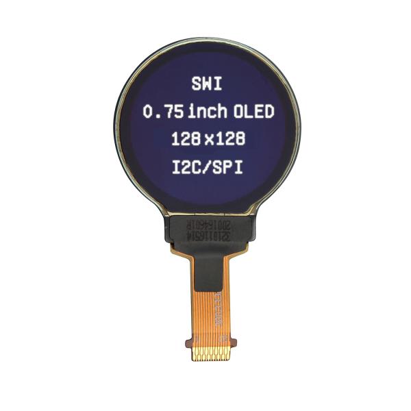 0.75 дюймовый белый 128x128 разрешение Круглый экран OLED дисплейный модуль