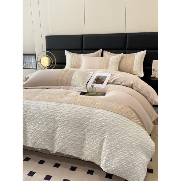 Свадебный четырёхкомпонентный комплект 2024 Класс А Рельефная стирка Шелковый Тенцельный набор с геометрическим дизайном