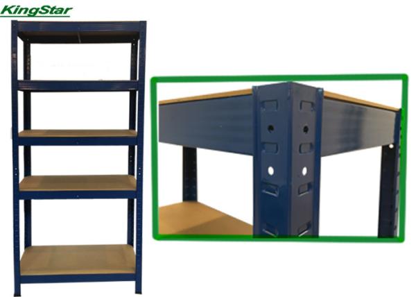 Durable 5 Tier Boltless Shelving , Safe Edge Post Boltless Metal Rack