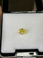 1.37 Carat Oval Cut HPHT VS CVD Diamonds Fancy Vivid Yellow