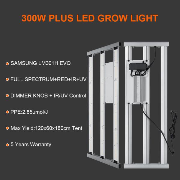 3 Plants Growzelt Complete Kit 300W Samsung LM301H EVO Pflanzenlampe Led Vollspektrum For 60x120cm Grow Box Se