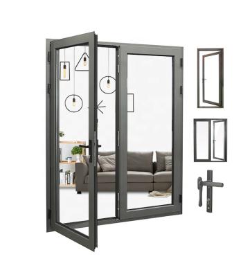 Vertical Swing Aluminium Casement Doors , Internal Double Casement Door ISO9001