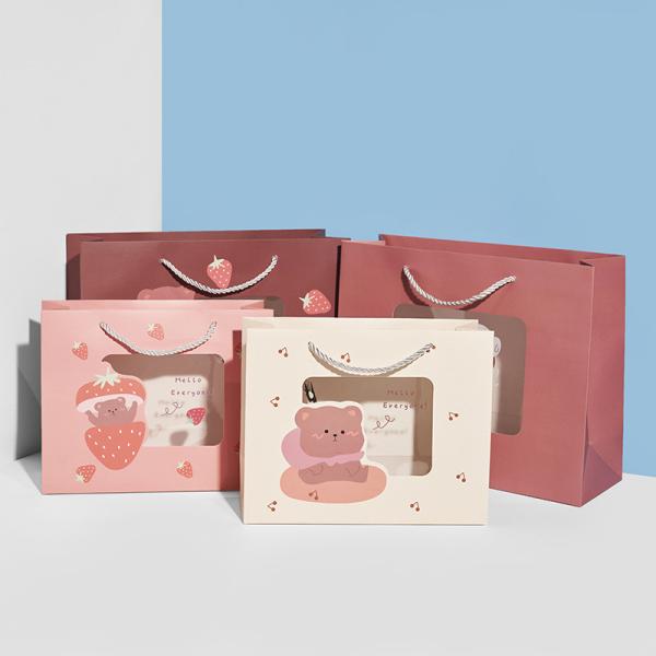 Creatrust White Kraft Price Channel so Custom Logo Perfume Ribbon Print Pouch Paper Bag