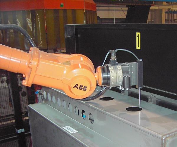 Robot to Weld Retaining Pins on High Voltage Installations