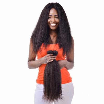 Brazilian Virgin Hair Kinky Straight Human Hair Weave Bundles Deals Coarse Yaki Hair Weaving