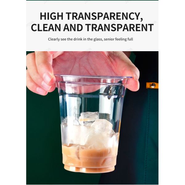 90mm/95mm Plastic Pet Cup With Lid For Beverage Shops Custom Printed Logo