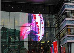 Waterproof Transparent Glass LED Display With Aluminium Alloy Enclosure Material