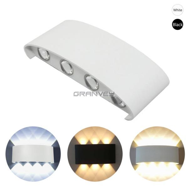 8 W LED Wall Sconce Up Down Lights Aluminum Black White Nordic Modern Design