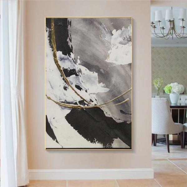 Pintura al óleo abstracta a medida 3D Estereoscópico de textura para decoración de salones modernos