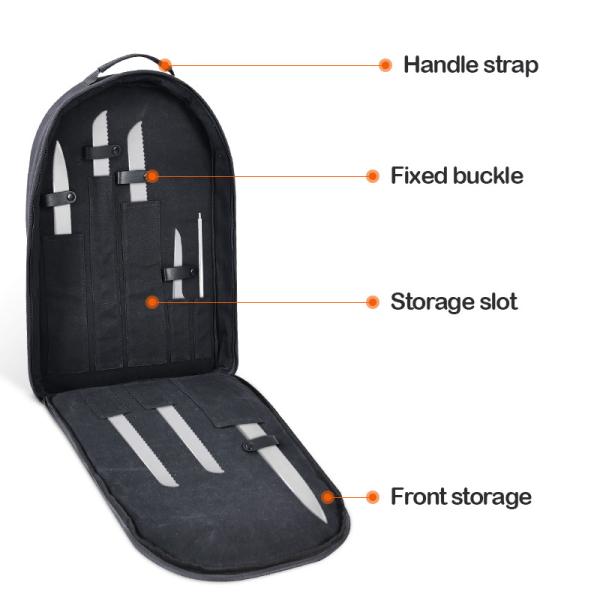 16oz Canvas Backpack Knife Roll Bag Chefs Water Resistant 32x8x52cm