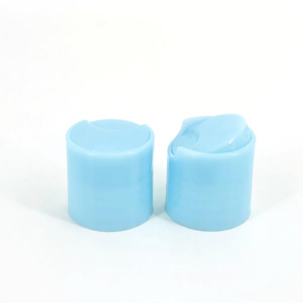 28/410 28mm Plastic Light Blue Disc Top Cap For Lotion Toner Serum Liquid Soap