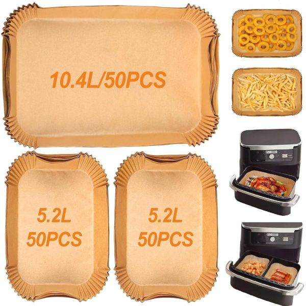 Customized Airfryer Water-proof air Fryer Disposable Paper Liners square Parchment Food Baking Reusable No Stick Liner Bowl Plates