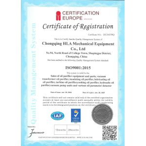 Chongqing HLA Mechanical Equipment Co., Ltd. Certifications