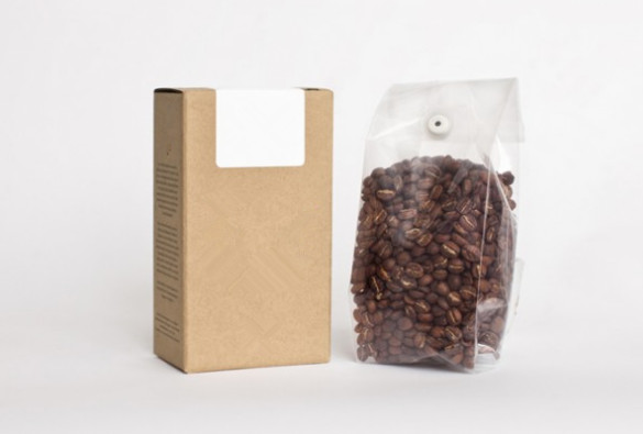 cardboard brown or printed coffee packaging bags
