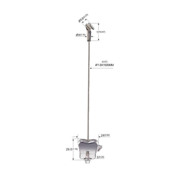 Kit para pendurar quadros artísticos com cabo de metal Cobra liga de zinco niquelado 1,8 mm