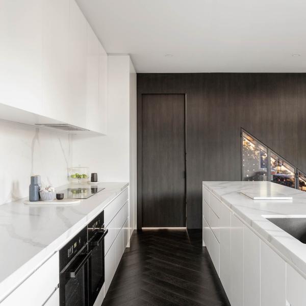 Modular Flat Pack White Matt Lacquer Kitchen Cabinet Furniture Design With Island