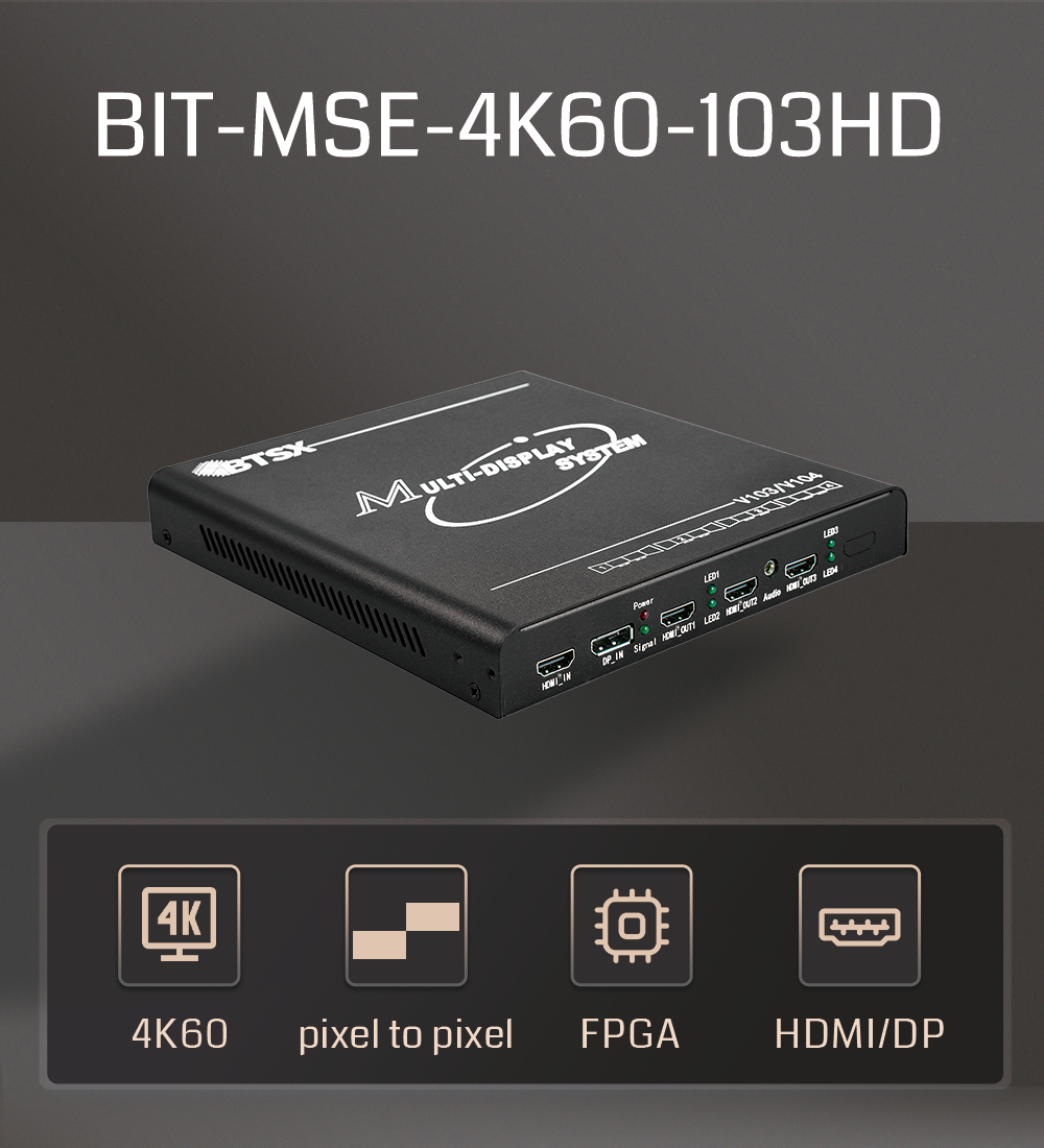 4K60 Plug and Play 1 in 3 Out Video Wall Controller Multi-Screen Expander for Ultra HD Displays