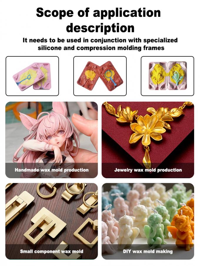 Jewelry Making Vulcanizing Machine Equipped with 220V/50Hz 1200W Power Input, 200 by 200 Millimeter Heating Zone & 30 to 200 Degrees Adjustable Heating Range