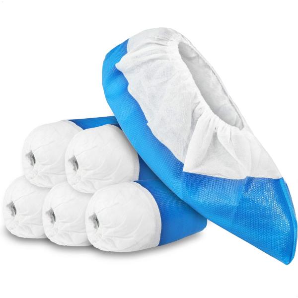 Non Woven PP PE Shoe Cover Plastic Blue Cleanroom Disposable Anti Slip Shoe Cover