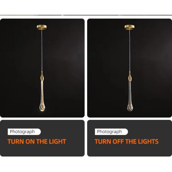 Elegante LED lujoso Cristal lámparas de agua lámparas de gota Dormitorio moderno bar simple Decorativo lámpara de luz de candelabros colgantes