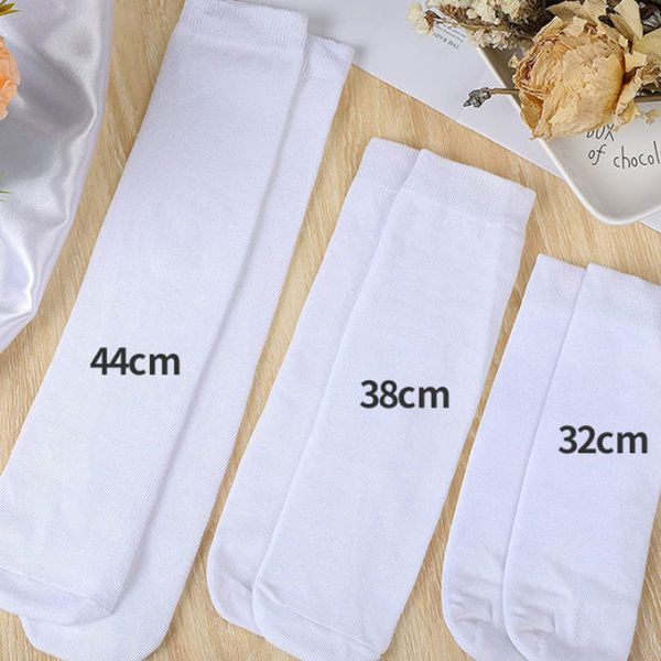Dye Sublimated Socks Mid-Calf White Polyester Socks For Sublimation