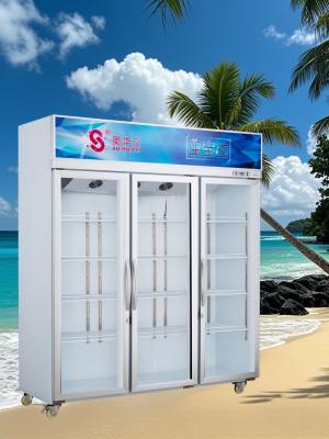 1306L 3 Door Display Refrigerator Commercial Glass Door Freezer Corrosion Proof