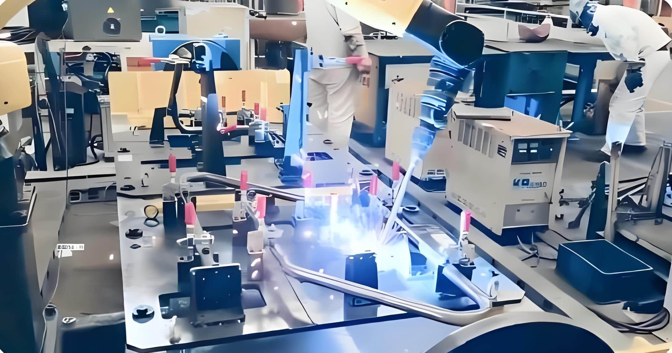 With Welding Torch Standard Robotic Welding Workstation In Engineering Machinery And Shipbuilding