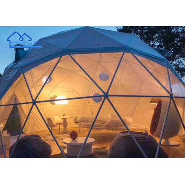 10m Dia Canvas Cotton Glamping Hotel Tent Aluminum Alloy Frame Panoramic View