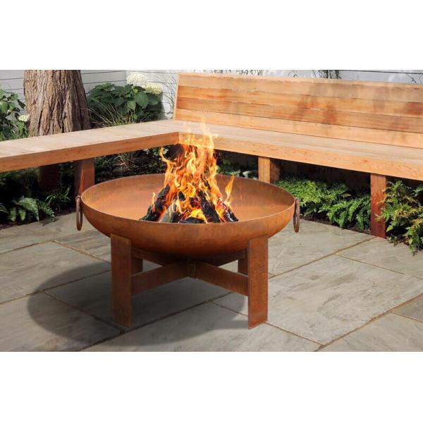 Customized Backyard Patio Heater Corten Steel Brazier Wood Burning Fire Bowl Pit