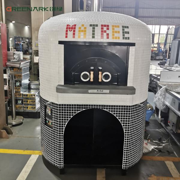 Horno de pizza redondo a leña de 1500 kg con base de roca volcánica
