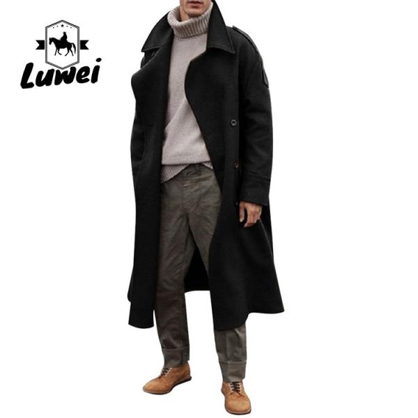 Coupe de chaussure longue tranchée d'hiver Chaqueta Moto Kurtka Bluse utilitaire sur taille Classic Teddy Coat Jacket homme