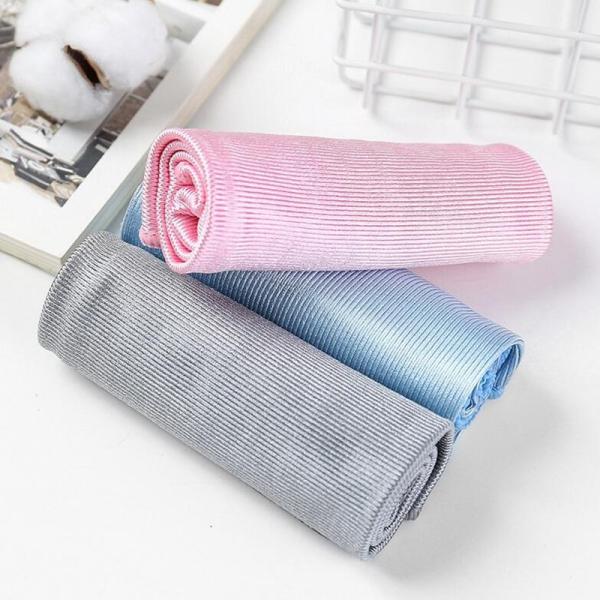 Lint Free Glass Cleaning Towel 40x40cm Tableware Microfiber Glass Cleaning Cloth