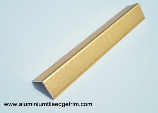 Bright Golden 2cm Aluminum Corner Guards With Sand Blasting Effect 2.7m Length