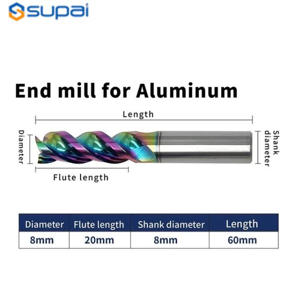 Aluminum End Mill 1 Flute Square End 1-1/4 Inch Flute Length For Precision Cutting