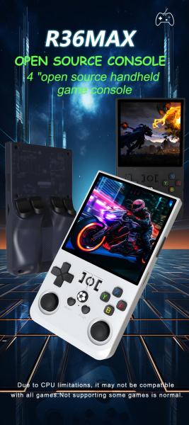 R36MAX Retro 64GB 128G Handheld Game Console Linux System 3.5 Inch IPS Screen