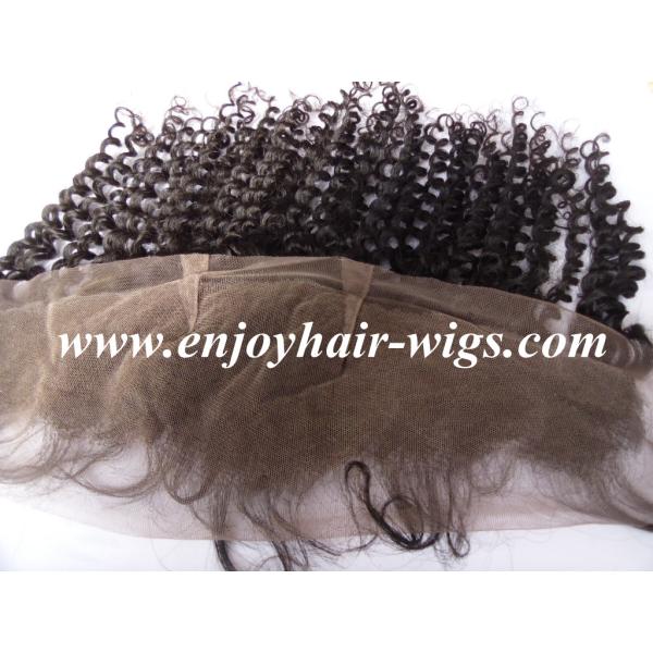 Peruvian virgin remy hair lace frontal 13''x4'' ,natural color curly hair 10''-24''length