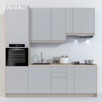 Modern Melamine Kitchen Cabinets Golden Supplier Handleless Small Kitchen Cabinet For Apartment