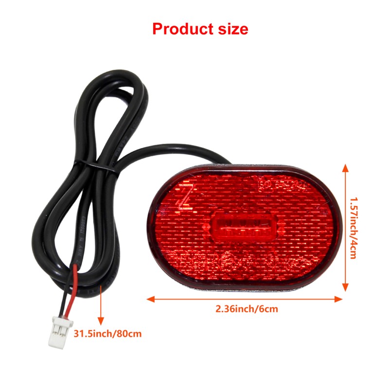 Waterproof Red LED Rear Tail Light Scooter Brake Lamp for 48V Electric Scooters