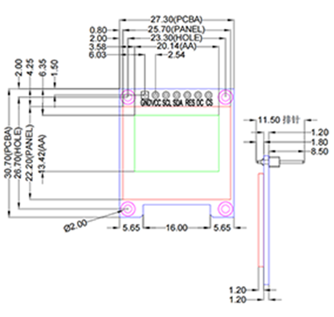 0.95-inch OLED Color Display Color OLED Display OLED Module SSD1131Z Driver,segment lcd display,segment lcd