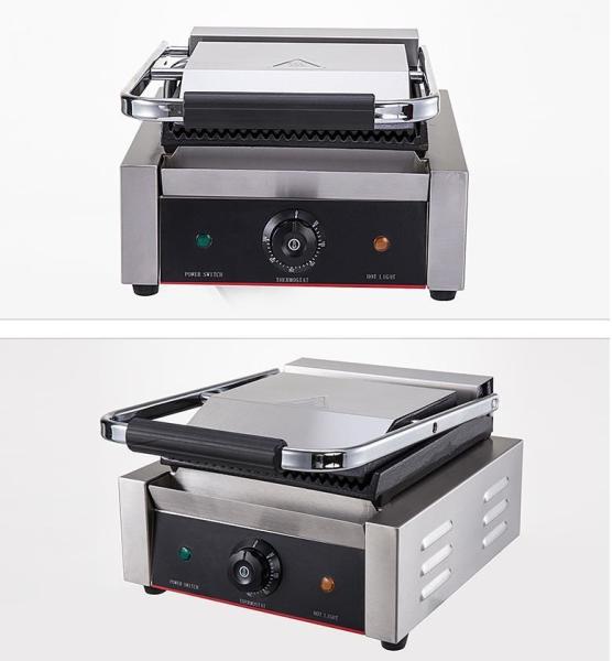 22x22 Grill Elétrico Panini Grill de aço inoxidável Single Contact Sandwich Press Grill comercial